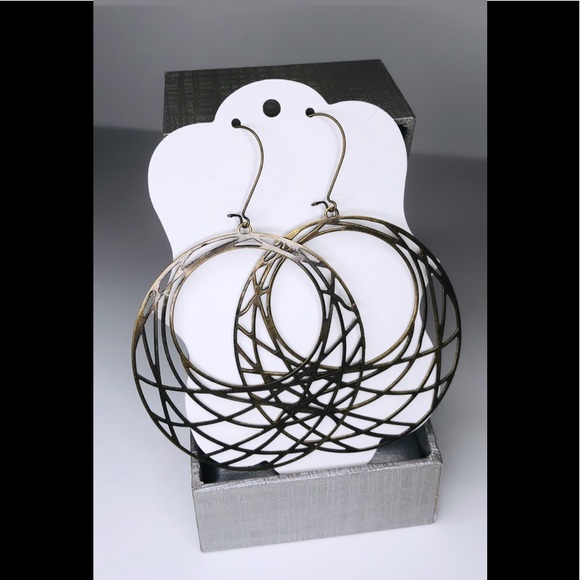 Antique Bronze Hoop Earrings - Picture 1 of 3